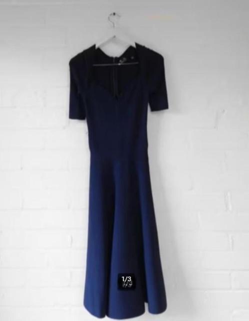 Ted Baker - Mooie donkerblauwe Jurk maat 0/34 - Nieuw €230, Kleding | Dames, Jurken, Nieuw, Maat 34 (XS) of kleiner, Blauw, Onder de knie