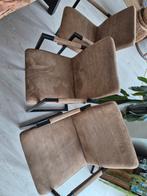 3 Moderne Eetkamerstoelen - Bruin/Zwart, Ophalen, Zo goed als nieuw, Metaal, Modern
