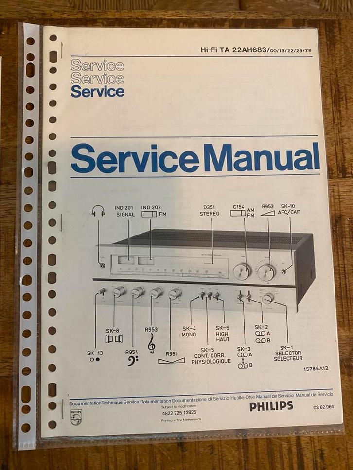 Philips Service manuals origineel, Audio, Tv en Foto, Versterkers en Receivers, Zo goed als nieuw, Minder dan 60 watt, Overige merken