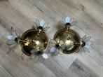 Vintage Deknudt Messing Tulp Lamp Parelmoer, Ophalen of Verzenden