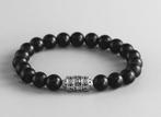 Tibetaanse armband van zwarte Onyx met gebedsmolen, Ophalen of Verzenden, Nieuw, Zwart, Met bedels of kralen