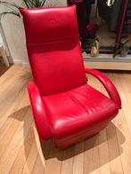 Topform Luxe fauteuil verstelbaar Rood Leder., Ophalen