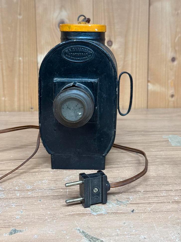 Antieke W.G. Zaalberg Projector/Lamp - Amsterdam, Antiek en Kunst, Antiek | Lampen, Ophalen of Verzenden