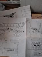Originele bouwtekeningen Disselwagen - Sliedrecht Wagenbouw, Ophalen of Verzenden
