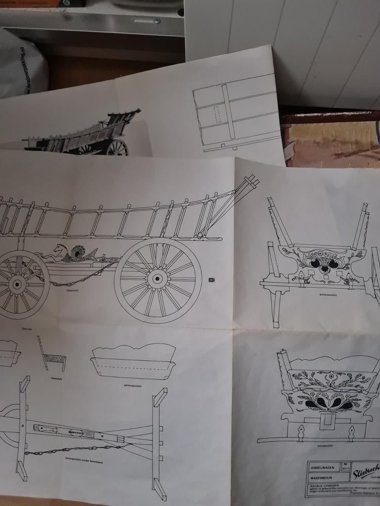 Originele bouwtekeningen Disselwagen - Sliedrecht Wagenbouw, Hobby en Vrije tijd, Modelbouw | Auto's en Voertuigen, Ophalen of Verzenden