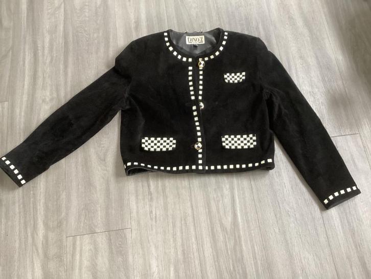 Kort jasje M 40. Lengte 50 cm.  Suède Geheel gevoerd, Kleding | Dames, Trouwkleding en Trouwaccessoires, Gedragen, Schoenen, Zwart