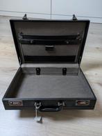 Attaché koffer zwart leer met combinatiesloten, Sieraden, Tassen en Uiterlijk, Koffers, Ophalen, Slot, Zo goed als nieuw, Minder dan 35 cm