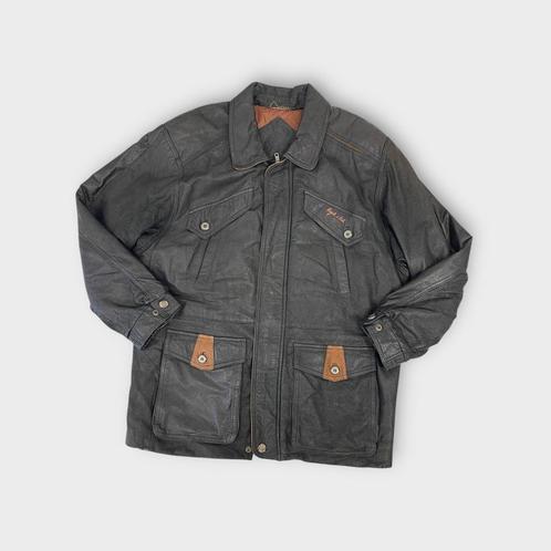 Royal Club heren jas (100% leer) Maat L, Kleding | Heren, Jassen | Zomer, Gedragen, Maat 52/54 (L), Zwart, Ophalen of Verzenden