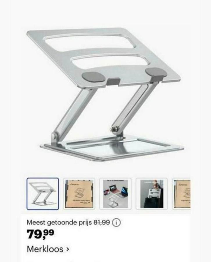 Verstelbare Laptopstandaard - Blue Built, Computers en Software, Laptopstandaarden, Nieuw, In hoogte verstelbaar, Ophalen of Verzenden