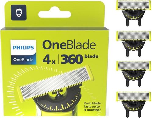Philips OneBlade 360 Blade - Vervangmesjes - 4 stuks - QP440, Sieraden, Tassen en Uiterlijk, Uiterlijk | Gezichtsverzorging, Nieuw