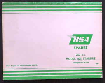 BSA B25 Starfire Spares 1968 - parts list beschikbaar voor biedingen