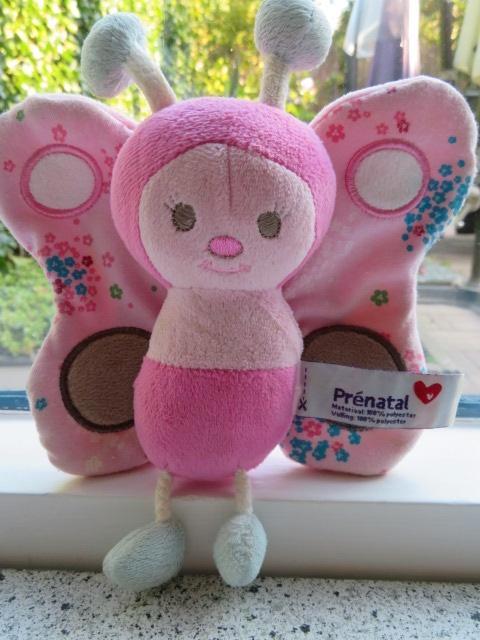 Roze Vlinder met knisperfolie in vleugels van Prenatal, Kinderen en Baby's, Speelgoed | Knuffels en Pluche, Zo goed als nieuw