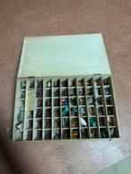 Vintage Houten Doos met Elektronica Componenten, Ophalen of Verzenden, Gebruikt