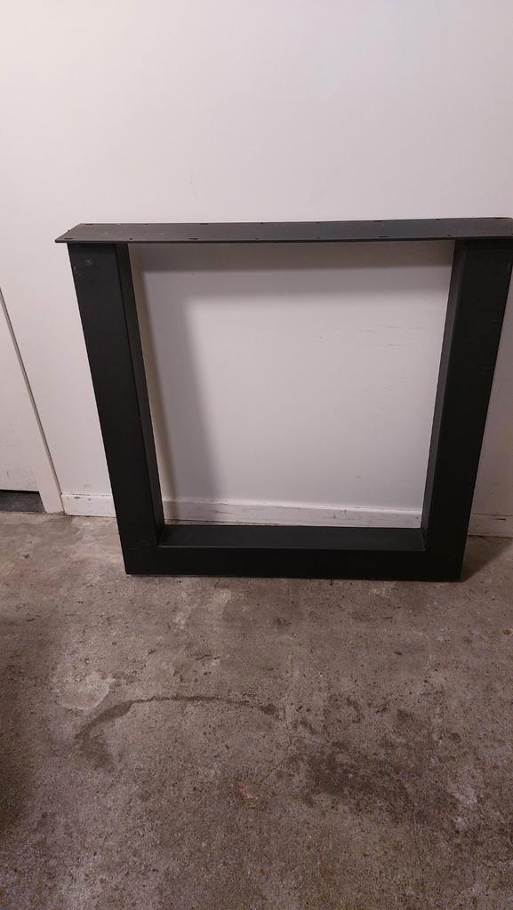 Zwarte Stalen Tafelpoten - Industrieel Design, Huis en Inrichting, Tafelonderdelen, Zo goed als nieuw, Tafelpoot, 50 tot 100 cm