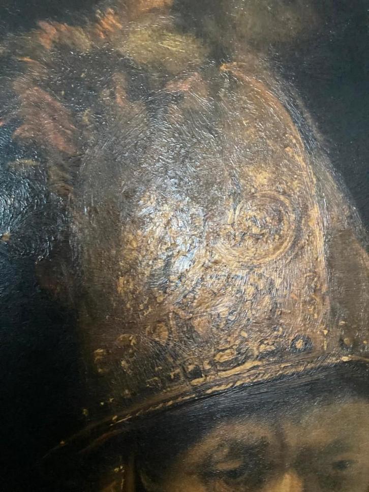 OUd schilderij olieverf naar Rembrandt man met gouden helm, Antiek en Kunst, Kunst | Schilderijen | Klassiek, Ophalen