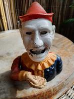 Vintage mechanische clown spaarpot periode laat 19e eeuw, Verzamelen, Ophalen of Verzenden, Gebruikt, Overige thema's