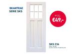 Binnendeur - Skantrae - Massieve paneeldeuren - LEEGVERKOOP!, Ophalen of Verzenden, Nieuw, Glas, Binnendeur