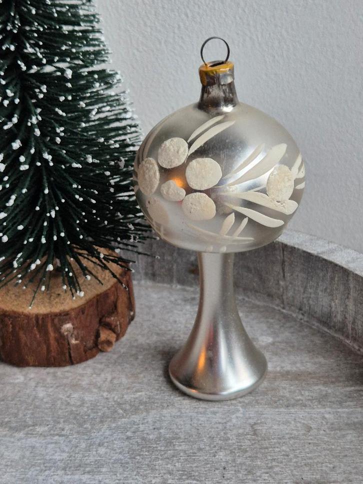 Vintage kerstbal lamp zilver 505, Diversen, Kerst, Gebruikt, Ophalen of Verzenden