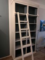 Grote Bibliotheek boekenkast met ladder, Ophalen, Gebruikt, 25 tot 50 cm, 200 cm of meer