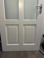 Massief houten opdek deur met melkglas links 93 x 231,5 cm, Ophalen, Gebruikt, 80 tot 100 cm, 215 cm of meer