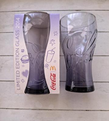 2 Paarse Coca Cola Glazen Limited Edition 2014 beschikbaar voor biedingen