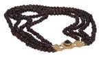 Granaten 4-strengs antieke ketting 14k gouden slot vintage, Sieraden, Tassen en Uiterlijk, Antieke sieraden, Ophalen of Verzenden