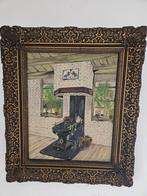 Antiek schilderij op doek, Antiek en Kunst, Kunst | Schilderijen | Klassiek, Ophalen of Verzenden