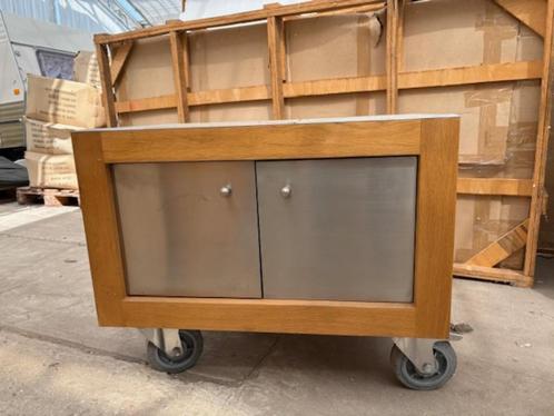 Prachtige massief eikenhouten onderkast voor buitenkeuken, Tuin en Terras, Buitenkeukens, Zo goed als nieuw, Elektrisch, Vrijstaand
