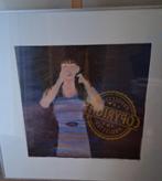 zee vrouw badend in zee -  Aquarel Gesigneerd & Uniek, Minder dan 50 cm, Oorspronkelijke maker, Verzenden, Schilderij