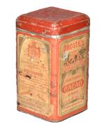 blik Droste cacao augustus 1916 papieren label zeldzaam, Ophalen of Verzenden, Gebruikt, Overige, Overige merken