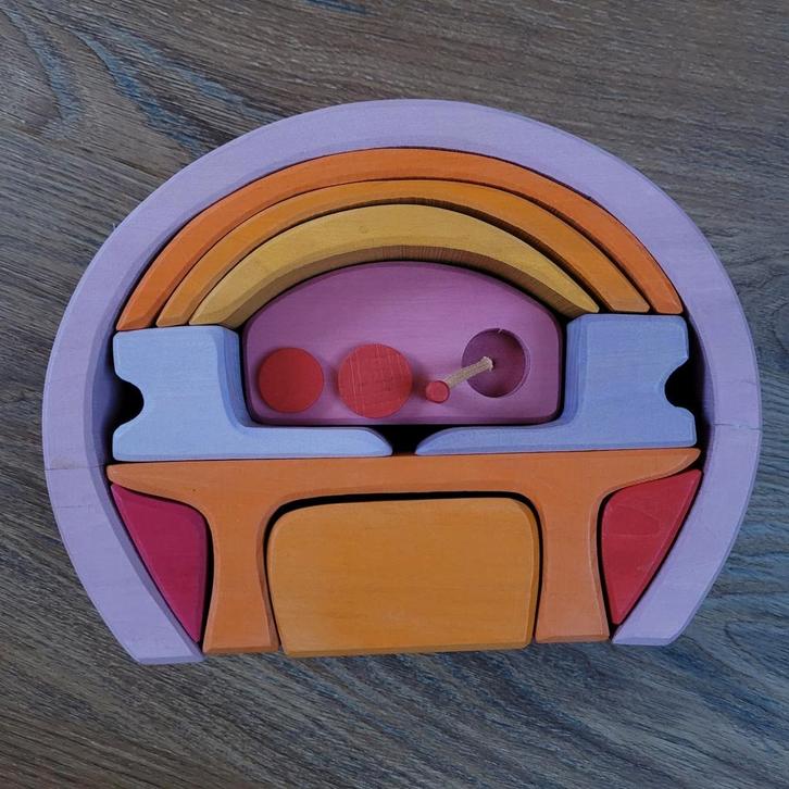 Grimms poppenhuis voor mee op reis met Goki City Family, Kinderen en Baby's, Speelgoed | Houten speelgoed, Gebruikt, Overige typen