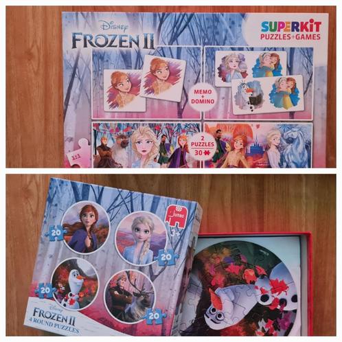 Frozen puzzels, domino en memory, Kinderen en Baby's, Speelgoed | Kinderpuzzels, Zo goed als nieuw, 4 tot 6 jaar, 10 tot 50 stukjes