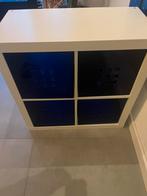 IKEA Kallax kast met blauwe bakken, Ophalen, Gebruikt, 50 tot 100 cm, Minder dan 100 cm
