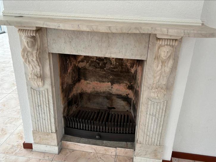 Open haard wit marmer, Huis en Inrichting, Haarden, Zo goed als nieuw, Houthaard, Ophalen of Verzenden