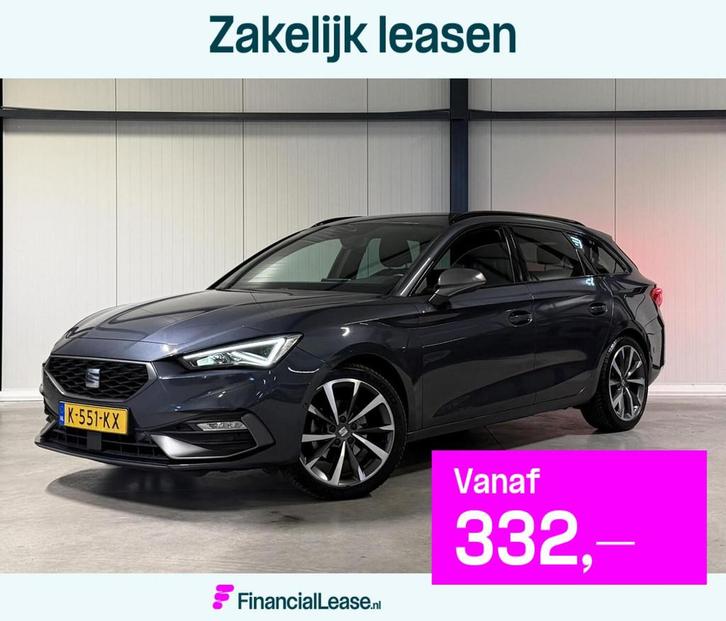 Seat Leon 1.5 eTSI FR 150PK Virtual Carplay Camera Trekhaak, Auto's, Seat, Bedrijf, Lease, Financial lease, Leon, 4x4, ABS, Achteruitrijcamera