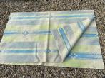 Vintage wollen deken 210 x 167 cm Woolly groen blauw ecru, Ophalen of Verzenden, Gebruikt