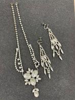Collier en oorbellen strass, jaren 40-50, curiosa, brocante, Sieraden, Tassen en Uiterlijk, Antieke sieraden, Overige materialen