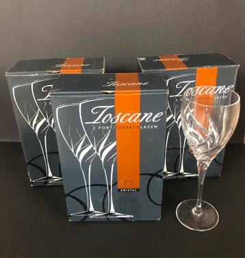Toscane Kristal Glazen - 3 Sets Nieuw in Doos beschikbaar voor biedingen