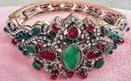 Grote koningklijke armband rode groene bordeaux stenen, Sieraden, Tassen en Uiterlijk, Armbanden, Met kristal, Overige materialen