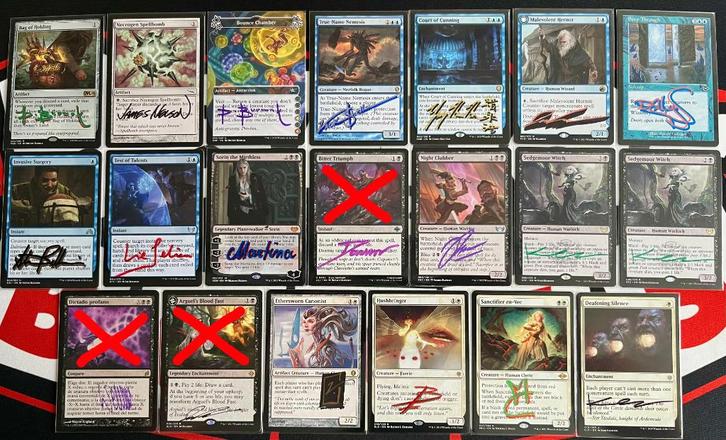 Signed MTG / Magic the Gathering, Hobby en Vrije tijd, Verzamelkaartspellen | Magic the Gathering, Gebruikt, Meerdere kaarten