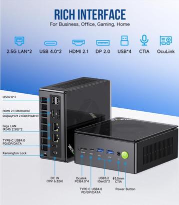 GMKtec Gaming Mini PC K8 Plus AMD Ryzen 7 8845HS (8K/16T beschikbaar voor biedingen