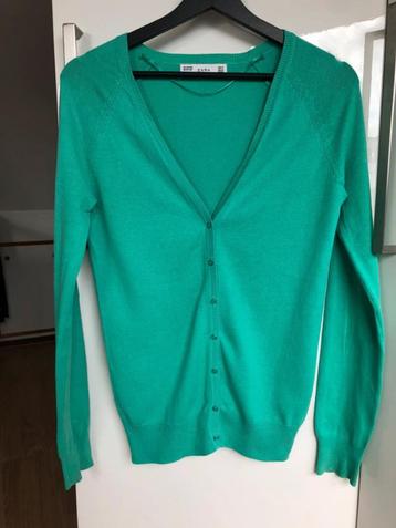 Zara dunne vest kleur groen maat M beschikbaar voor biedingen
