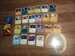 Pokemon Blik + 22 Kaarten, Ophalen of Verzenden, Gebruikt, Meerdere kaarten