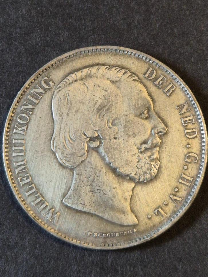 Nederland Koning Willem III 2 1/2 Gulden 1863 Zilver, Postzegels en Munten, Munten | Nederland, Losse munt, 2½ gulden, Koning Willem III
