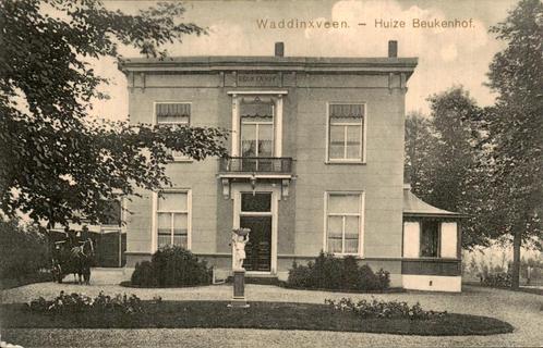 Waddinxveen - Huize Beukenhof, Verzamelen, Ansichtkaarten | Nederland, Gelopen, Zuid-Holland, Voor 1920, Ophalen of Verzenden