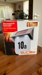 Led huisnummer op zonne-energie, Zonne-energie, Wandlamp, Nieuw, Ophalen of Verzenden