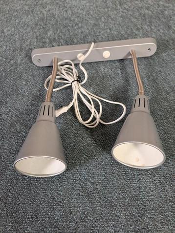 Vintage Ikea Kvart Dubbele Wandlamp - Grijs beschikbaar voor biedingen