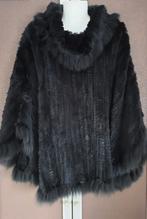 Zwarte vintage bont poncho MILESTONE one size, Milestone, Verzenden, Zo goed als nieuw