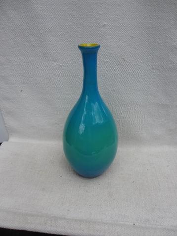 GROTE Murano blauw-groen fles vaas jaren 70 beschikbaar voor biedingen