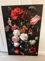 Canvas doek bloemen & insecten, Antiek en Kunst, Kunst | Schilderijen | Klassiek, Ophalen of Verzenden